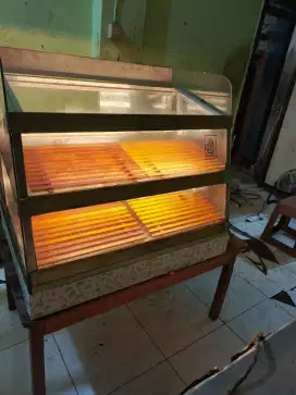 Gerobak etalase chiken tenda panggangan kebab air mancur coklat meja