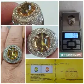 Gold Diamond Alexandrite Chrysoberyl Srilanka 4,69cts Clean Crystal