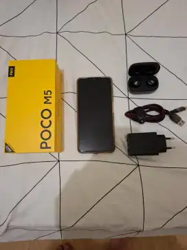 POCO M5 4GB/128GB Hitam Origin free TWS