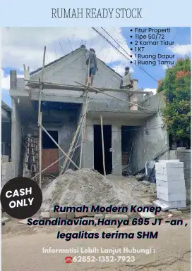 Rumah 1 lantai bonus semi furnished Sekitar Pamulang