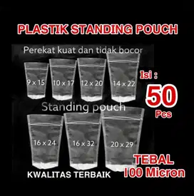 PLASTIK STANDING POUCH | PLASTIK SNAK BERDIRI BENING