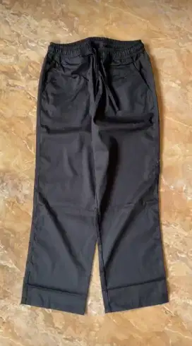 Celana Panjang Relax Loose Pants Hitam Pinggang Karet Unisex XL