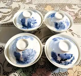Antik Jepang Biru putih (1 set 4;pcs)