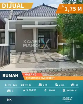Dijual Rumah Baru Di Perumahan RiverFront Sawojajar Malang (OLX645)