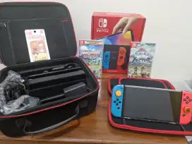 Nintendo Switch Oled V2 Red Blue (fullset-banyak bonus)