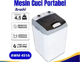 Dijual cepat mesin cuci merk arashi 4,5kg