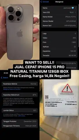 Iphone 15 pro titanium natural