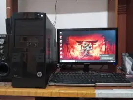 Pc editing HP (intel core i5 + ram 8gb + monitor 19inch) siap pakai
