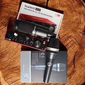 Jual perangkat home recording atau alat rekaman souncard dan mic
