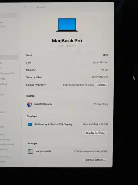 Macbook Pro 16inch M4 Pro 48GB+512GB Space Black bukan M1 M2 M3