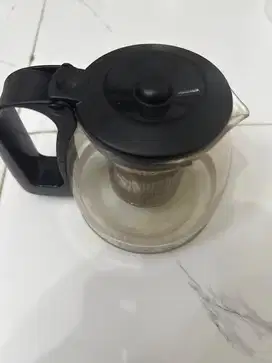 Tea Pot Saringan Hitam Kaca