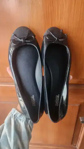 Melissa Flat Shoes Black Size 39 (Defect Sale)