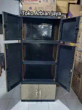 Obral Promo Lemari Jumbo 4 Susun Kaca Plus Kunci ‼️