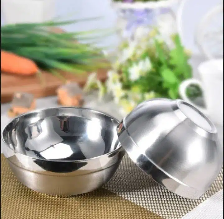 Mangkok stainless steel dan sendok garpu Korea