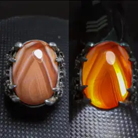 Asli Batu Sulaiman Junjung Derajat Gunungan 2,2cm Ring.8