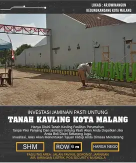 Tanah Kavling SHM Murah Dhuhayu Arjowinangun Kedungkandang Malang Kota