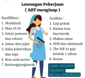 Dibutuhkan Art Prt Menginap