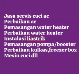 Jasa service cuci ac bongkar pasang AC water heater pompa air/booster