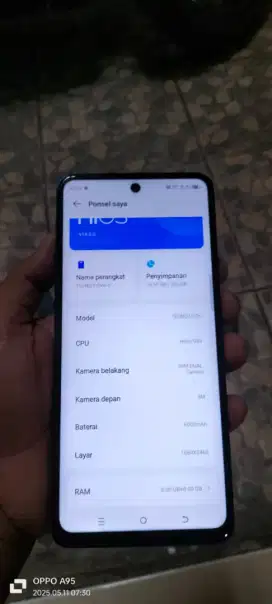 Tecno pova 5 hp cas biasa 8+8/256 pemakyan ja NFC ada