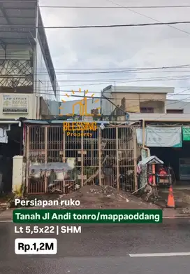 ruko setengah jadi jl andi tonro - mappaoddang
