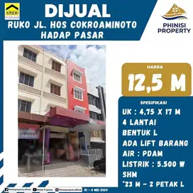 DIJUAL RUKO MURAH 4 LANTAI DI JALAN HOS COKROAMINOTO HADAP PASAR