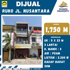 DIJUAL RUKO MURAH 3 LANTAI DI JALAN NUSANTARA