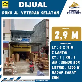 DIJUAL RUKO 2 LANTAI MURAH DI VETERAN SELATAN