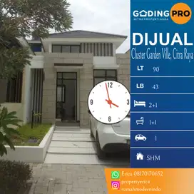 Dijual/disewa Rumah 1 lt 2+1kt Cluster Garden Ville, Citra Raya
