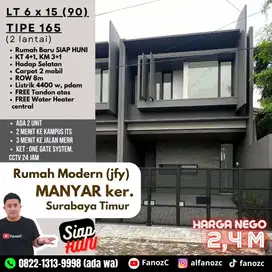 rumah manyar surabaya, jual rumah surabaya, rumah modern siap huni