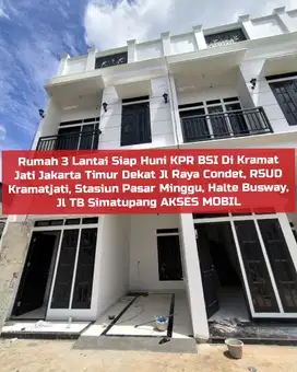 Rumah KPR Siap Huni Di Condet Kramat Jati Dekat Jalan Raya Condet TMII
