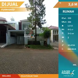 Dijual Rumah Furnish Dekat Machung di Villa Puncak Tidar Malang