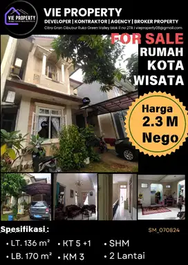 Dijual Rumah siap huni di kota wisata cibubur