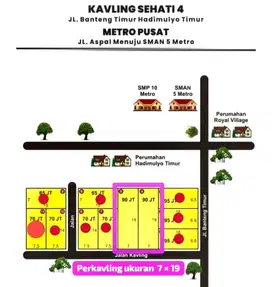Tanah kavling di 22 Metro Pusat dekat SMAN 5, PERUMAHAN