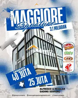 Kapan lagi dikawasan maggiore signature east ruko hadap jalan 3,1M!