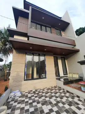 Dujual rumah hoek baru 2 lt di Villa Melati Mas lt.145m hg 2,950 M