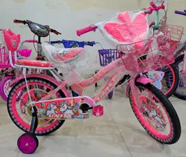 Sepeda anak cewek 16inci (keranjang besi, tebeng ada musik n lampunya)
