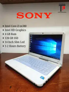 Laptop sony vaio intel core i3 ram 4gb ssd 128gb siap pakai