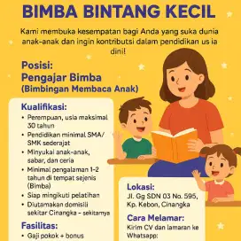 URGENT lowongan guru Bimba (dibutuhkan secepatnya)