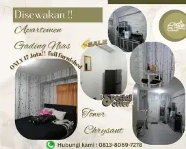 Disewakan Apartemen Gading Nias Tower Chrysant FULL FURNISHED 17 JUTA