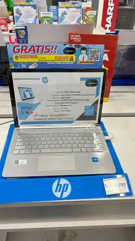 Hp intel celeron 8/512gb N4500