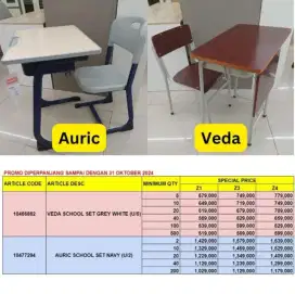 Kursi set meja sekolah