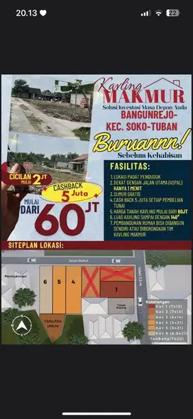 Tanah kavling murah rumah