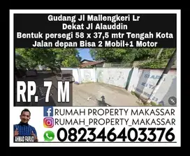 Gudang Jl Mallengkeri Lorong Dekat Jl Alauddin Bentuk persegi 58 x 37,