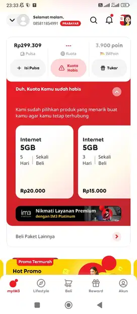 Kartu Perdana Indosat pulsa 300rb
