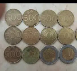 Uang koin 500 & 1000 & 50 & 100