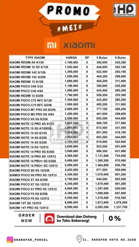 PROMO KREDIT HP XIAOMI TANPA DP