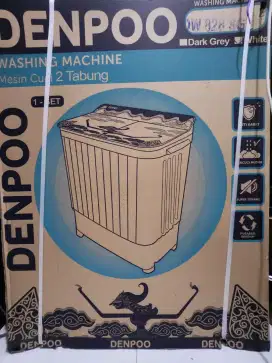 Denpoo Mesin Cuci 2 Tabung DW 828 Plus Papan Penggilas