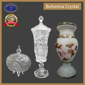 Kristal Bohemia Vas Bunga Toples Antik