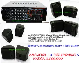PAKET AMPLIFIER + 8SPEAKER MURAH