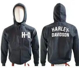 Sqw hoodie harley davidson write skull dan putih
